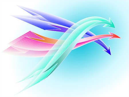 Composition of dynamical colored arrowsのイラスト素材