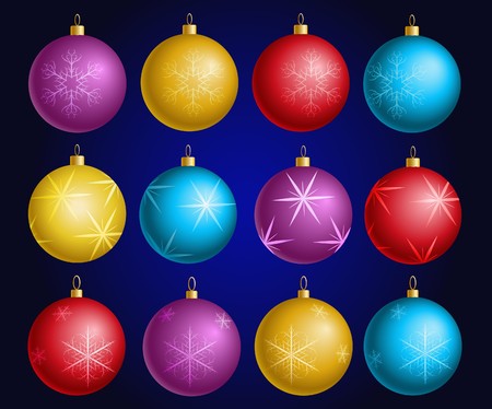 Collection of christmas balls for your designのイラスト素材