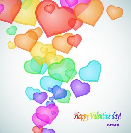 Hearts coming up like bubbles. Valentine's day composition, EPS10.のイラスト素材