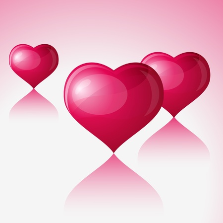 Shining hearts with reflections abstract composition. Eps10.のイラスト素材