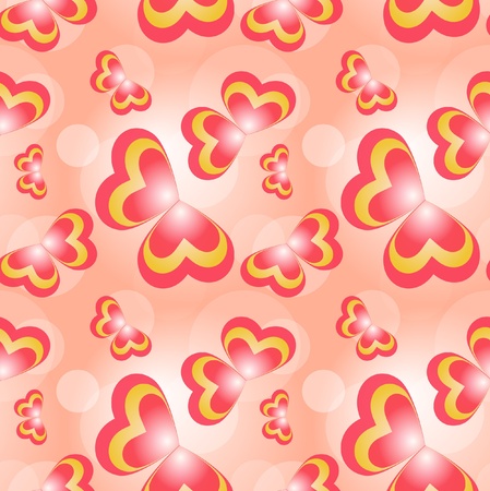 Hearts composed  in form of butterflies seamless background, eps10のイラスト素材