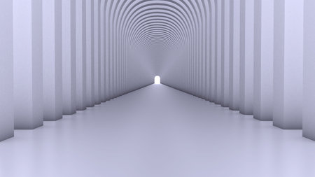 Abstract Modern Background, empty futuristic interior, Columns Hallの写真素材