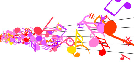 Abstract Background with Colorful Music notes.の写真素材