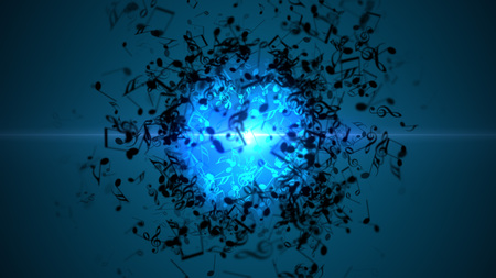 Abstract Background with Colorful Music notes.の写真素材