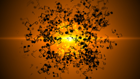 Abstract Background with Colorful Music notes.の写真素材