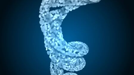 DNA. Abstract 3d polygonal wireframe DNA molecule helix spiral. Medical science background.の写真素材