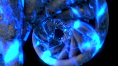 DNA code. Abstract 3d polygonal wireframe DNA molecule helix spiralの写真素材