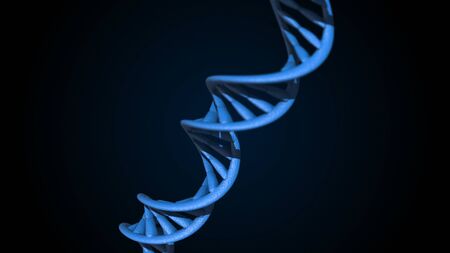 DNA code. Abstract 3d polygonal wireframe DNA molecule helix spiralの写真素材