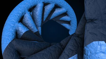 DNA code. Abstract 3d polygonal wireframe DNA molecule helix spiral.の写真素材
