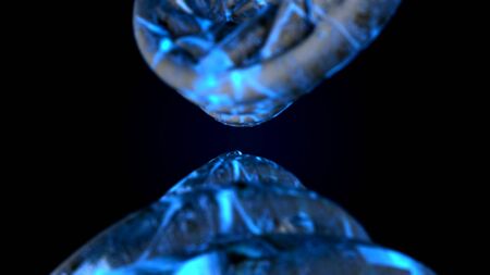 DNA code. Abstract 3d polygonal wireframe DNA molecule helix spiralの写真素材