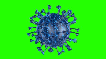 Corona COVID-19 Alert SOS. Pandemic bacteria pathogen medical health risk, immunology, virology, epidemiology concept. Microscope virus cell. 3D illustrationの写真素材