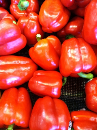 Pimento peppers at the market ready for summer grillingの素材