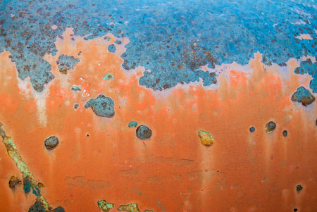 Old rusted metal background for grunge backdrop with copy space