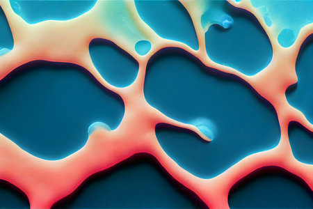 abstract background of red and blue spots. 3d render illustrationの素材