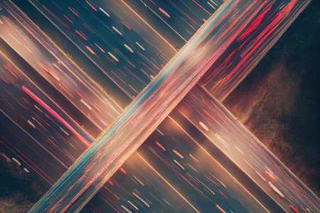 Abstract background with lights and stripes, computer generated abstract background. Backdrop.の素材