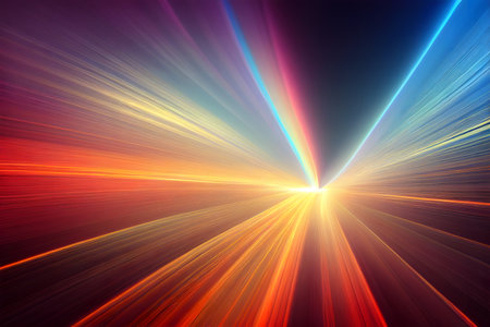 Abstract background with rays and beams on the subject of science, technology and design. Backdrop.の素材