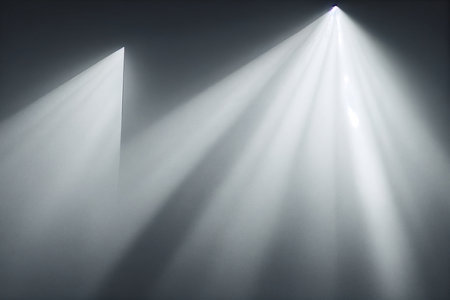 stage lighting effect in the dark, close-up of light rays. Backdrop.の素材