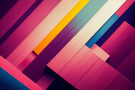 Abstract geometric background with colorful stripes. Backdrop.の素材