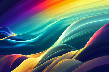 abstract colorful background with smooth wavy lines, futuristic art illustrationの素材