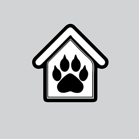 Set of animal paw print. Dog or cat footprint vector icon illustration Paw prints, icon. Vector paw. Dog, puppy, cat, bear, wolf. Legs. Foot prints.のイラスト素材