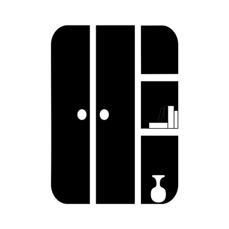 Furniture cabinet, home drawer, table design flat vector illustration. Home interior design element made of natural materials. Vector flat cartoon style illustration.のイラスト素材
