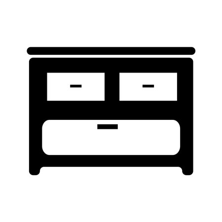 Furniture cabinet, home drawer, table design flat vector illustration. Home interior design element made of natural materials. Vector flat cartoon style illustration.のイラスト素材