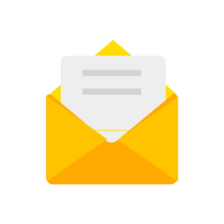 Letter envelope with paper document vector illustration. Closed, open with a message e-mail envelopes. Set mailbox vector icons in flat style. Email Envelope Iconのイラスト素材