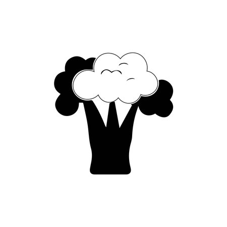 Broccoli icon vector, filled flat sign, solid pictogram isolated on white backround, logo illustration. Broccoli icon cartoon. Vegetable icon, silhouette style. Food icon.のイラスト素材