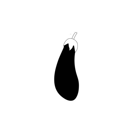 Eggplant icon glyph cool. Aubergine icon illustration. Eggplant black simple silhouette vector, vegetable symbol template for graphic and web designのイラスト素材
