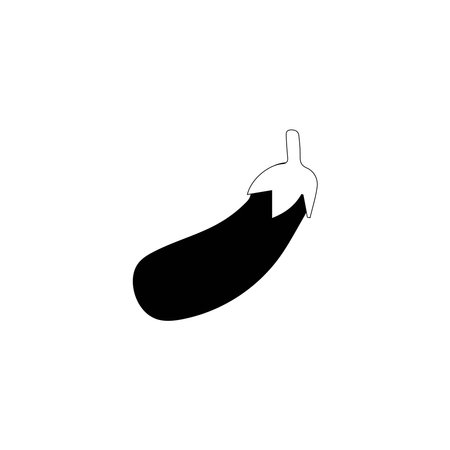 Eggplant icon glyph cool. Aubergine icon illustration. Eggplant black simple silhouette vector, vegetable symbol template for graphic and web designのイラスト素材