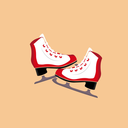 Ice skates icon set. Flat set of ice skates vector icons for web design. Winter sports shoe pair for ice skating competition isolatedのイラスト素材
