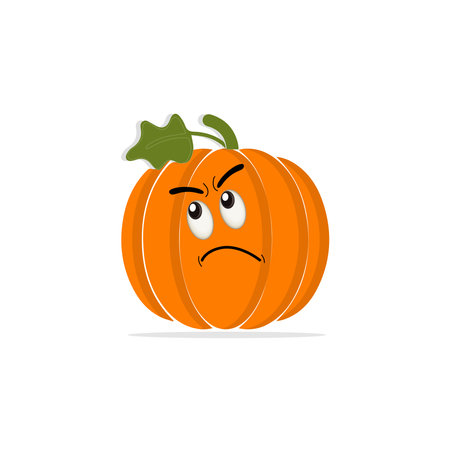 Pumpkins character cartoon, Halloween pumpkin icon vector. Flat design, halloween scary pumpkin with smile, happy face, various expression.のイラスト素材