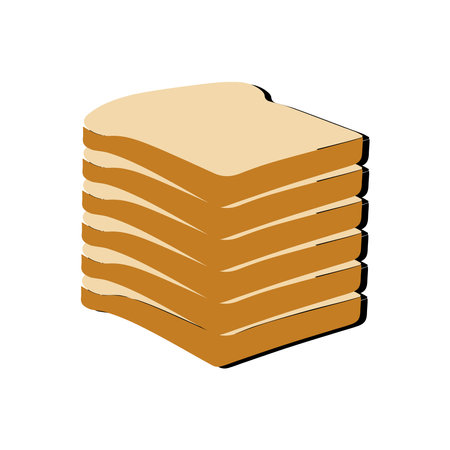 Sandwich with fried egg and bread toast, collection of wheat sandwiches vector illustration, with butter, fried eggs, cheese, Breakfast concept toast. Slices of toast. Flat designのイラスト素材