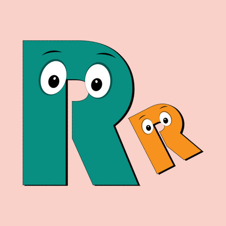 Alphabet fullcolor with eyes cartoon character.  Cute abc design for book cover, poster, card, print on baby's clothes, pillow etc. Colorful letters composition.のイラスト素材