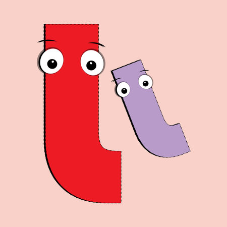 Alphabet fullcolor with eyes cartoon character.  Cute abc design for book cover, poster, card, print on baby's clothes, pillow etc. Colorful letters composition.のイラスト素材