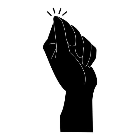 Hand knokning door  icon illustration. Please  knock sign board vector, Simple black style. Line vector illustration isolated on white background. EPS 10.のイラスト素材