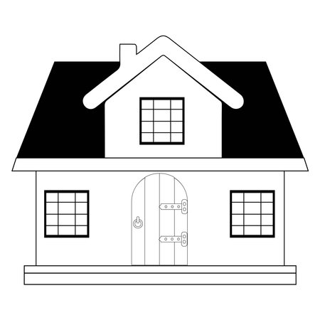 Simple house design icon vector, House Icon with Editable Stroke and Pixel Perfect.  Minimalist black house icon, Collection home sign, flat style houses in outline and line designのイラスト素材