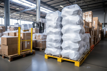 Temporary Storage Warehouse with Large Inventory for Efficient Logistic Deliveriesの素材