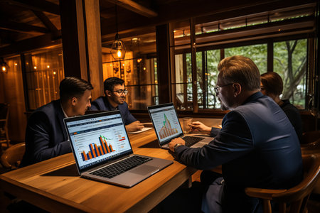 Business team collaboration for new startup projects. discussion, analysis, and strategy planningの素材