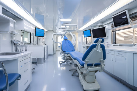 Modern Dental Office with Bright and Inviting Interior, Equipped with Advanced Equipmentの素材