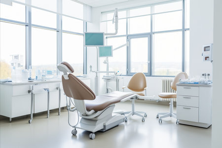 Bright and Modernly Equipped Dental Office with Advanced Technology and Inviting Interiorの素材