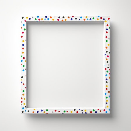 Colorful confetti frame for birthday party, celebration event decor or invitation designの素材
