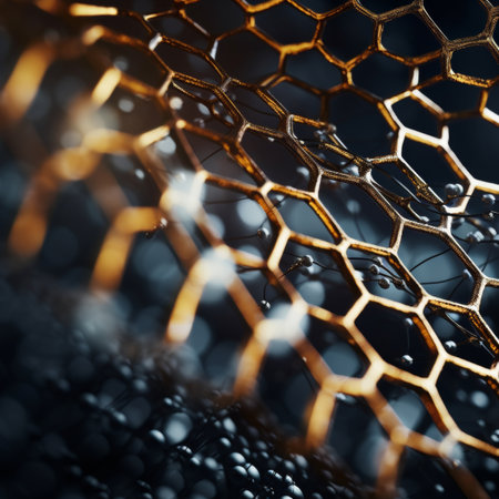 Hexagonal abstract background ideal for detailed material science studies and researchの素材