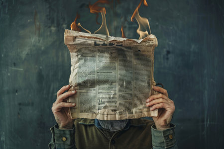 Printing of daily newspaper using advanced machinery in a modern printing press shopの素材