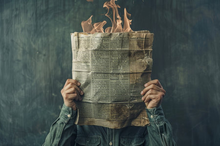 Printing of daily newspaper headlines to stay informed on the latest news and eventsの素材