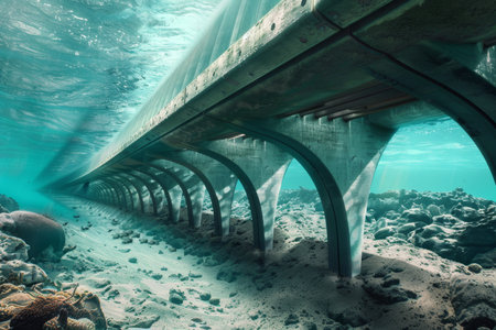 Futuristic underwater highways advanced network for efficient ocean transportationの素材