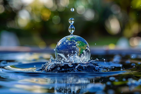 High-quality image of earth globe for water conservation and environmental protection conceptの素材