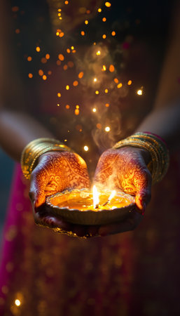 Vibrant photography capturing the essence of diwali a festival of lights and hindu traditionsの素材