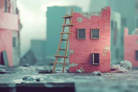 3d illustration progress creative photography shot of work in development signageの素材