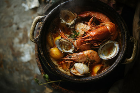 Deliciously prepared seafood dish perfect for both lunch and dinner celebrationsの素材